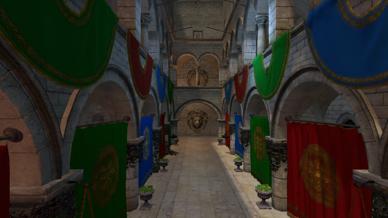 Sponza with its original texture set.